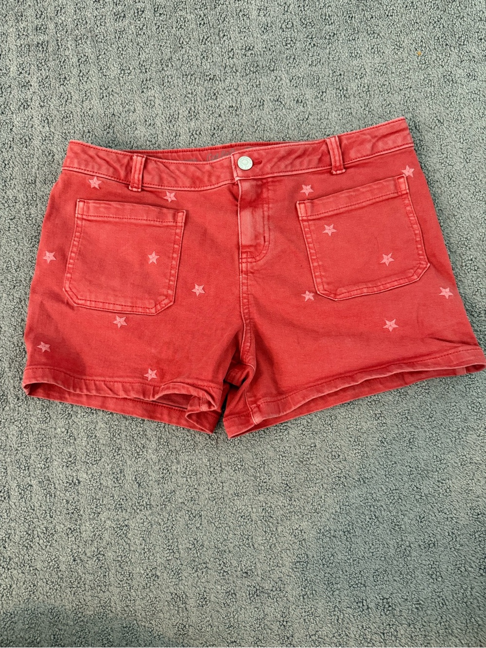 Cat & Jack Red Star Print Denim Shorts